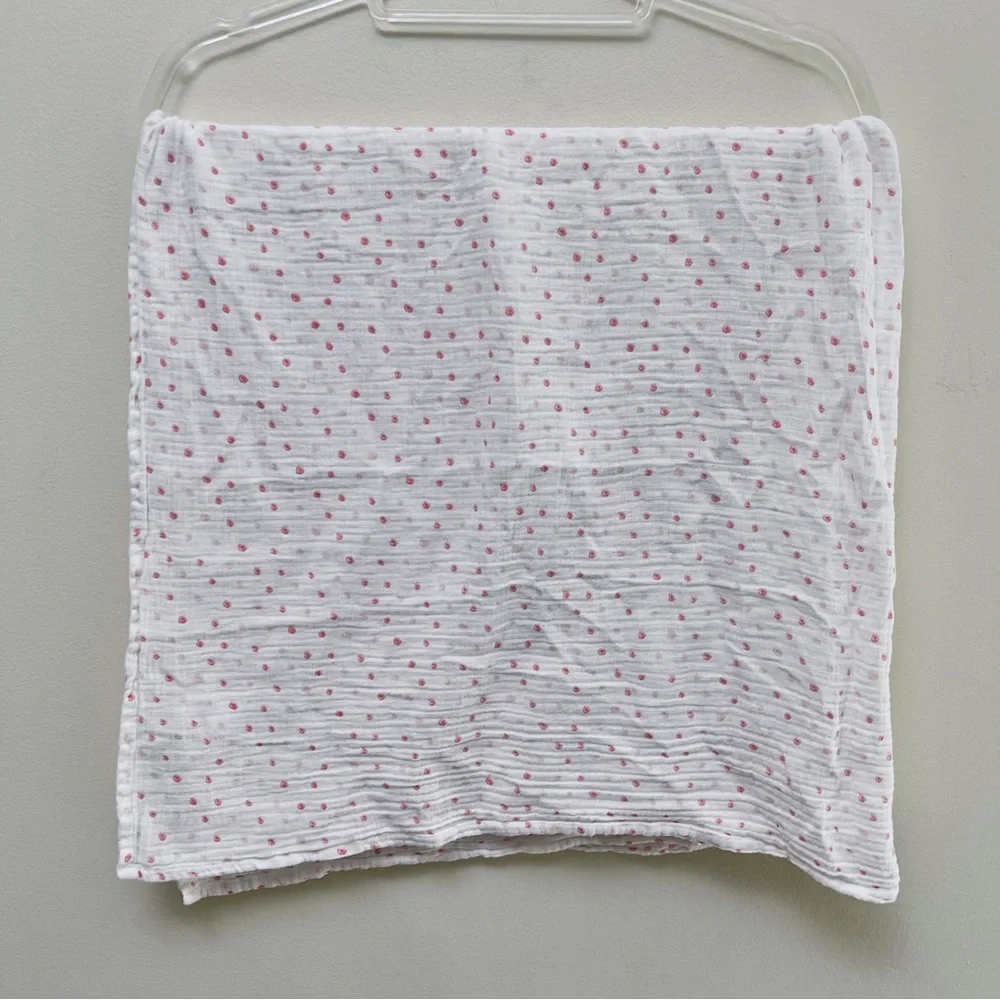 Baby Swaddle Blanket Pink Polka Dots